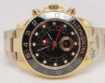 Rolex Yacht Master 2 Black and Gold Replica Watch 42mm